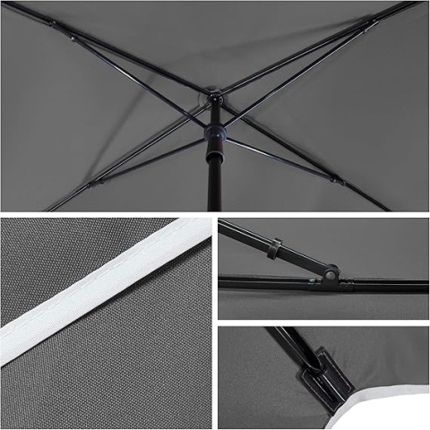 VOUNOT Prostokątny Parasol Ogrodowy / Balkonowy 200x125 cm, Pochylany VOUNOT Prostokątny Parasol Ogrodowy / Balkonowy 200x125 cm, Pochylany
