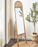 Beliani Lustro Stojące BRUSSEY 170 cm Rattan Naturalny