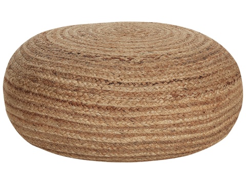 Beliani Puf TIFELT Beżowy Pleciony z Juty Ø 50 cm Beliani Puf TIFELT Beżowy Pleciony z Juty Ø 50 cm