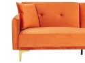Beliani Sofa Rozkładana Beliani LUCAN Pomarańczowy Welur 3-osobowa