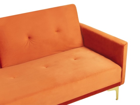 Beliani Sofa Rozkładana Beliani LUCAN Pomarańczowy Welur 3-osobowa Beliani Sofa Rozkładana Beliani LUCAN Pomarańczowy Welur 3-osobowa
