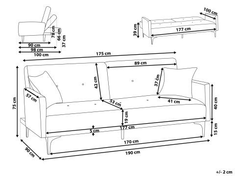 Beliani Sofa Rozkładana Beliani LUCAN Pomarańczowy Welur 3-osobowa Beliani Sofa Rozkładana Beliani LUCAN Pomarańczowy Welur 3-osobowa