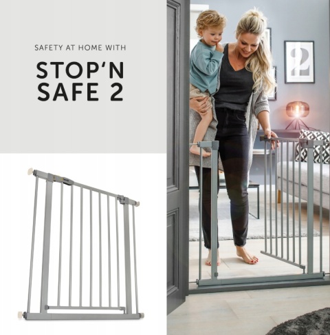 Bramka Zabezpieczająca Hauck Stop N Safe 2, Rozporowa + Rozszerzenie 21 cm (96-101 cm)