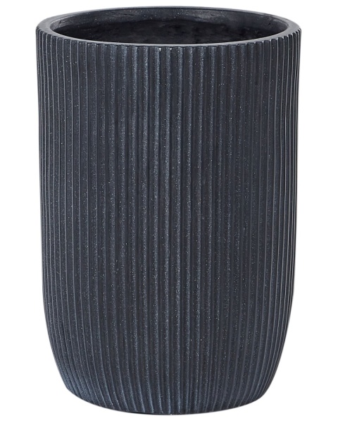 Doniczka Beliani EANTIO 25 cm – czarna, nowoczesna, z otworem drenażowym Doniczka Beliani EANTIO 25 cm – czarna, nowoczesna, z otworem drenażowym