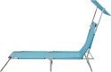 Leżak ogrodowy składany FOLIGNO z daszkiem – turkusowy | Beliani