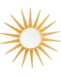Lustro ścienne beliani PERELLI – metalowe, złote, 60 × 60 cm, dekoracyjne lustro w stylu sunburst