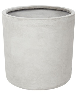 Donica MESSENE 41 cm | Jasnoszara | Okrągła doniczka z włókna ceramicznego