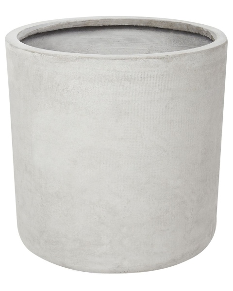 Donica MESSENE 41 cm | Jasnoszara | Okrągła doniczka z włókna ceramicznego