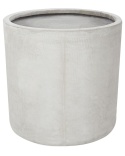 Donica MESSENE 41 cm | Jasnoszara | Okrągła doniczka z włókna ceramicznego
