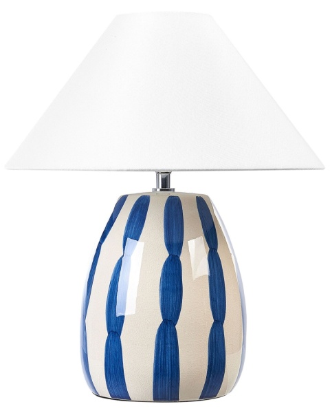 Lampa stołowa Beliani LUCHETTI – ceramika beżowo-niebieska Lampa stołowa Beliani LUCHETTI – ceramika beżowo-niebieska