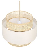 beliani Lampa wisząca YUMURI Rattan Jasnobeżowy z regulowanym kablem