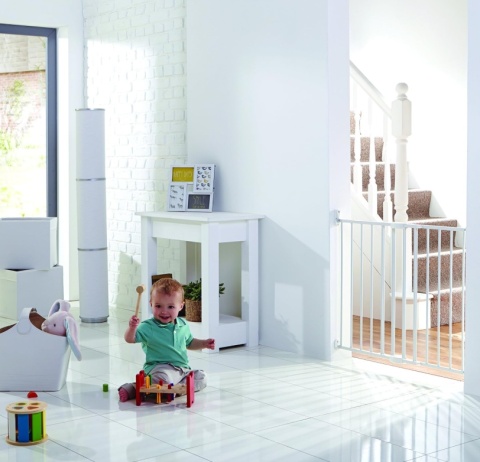 Bramka Zabezpieczająca Munchkin Lindam, Przykręcana, Bezprogowa 64.5-102 cm, Biała