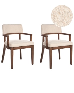 Beliani Krzesło do jadalni DALBO Boucle Ciemnobrązowe/Jasnobeżowe