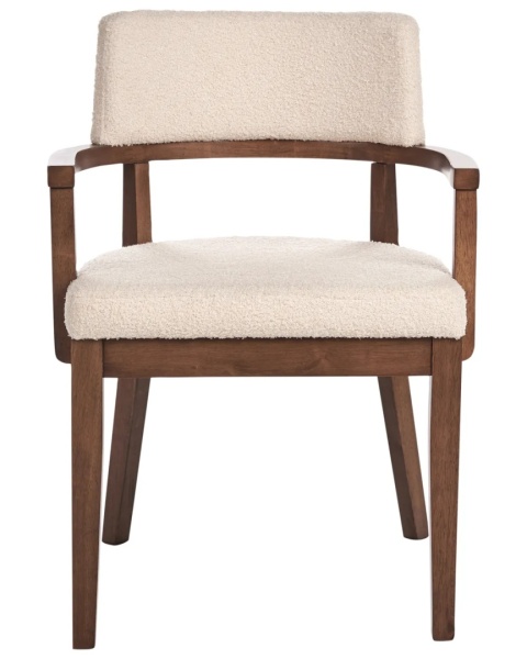 Beliani Krzesło do jadalni DALBO Boucle Ciemnobrązowe/Jasnobeżowe