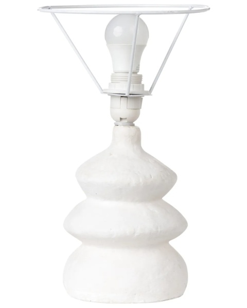 Beliani Lampa stołowa ARAPEY z papier-mâché Biała 39 cm Ręcznie robiona