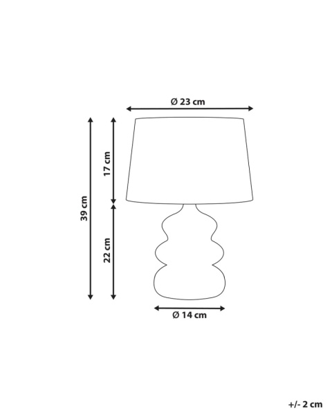 Beliani Lampa stołowa ARAPEY z papier-mâché Biała 39 cm Ręcznie robiona