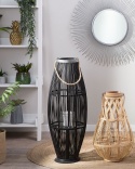 Beliani Lampion drewniany 84 cm czarny TAHITI
