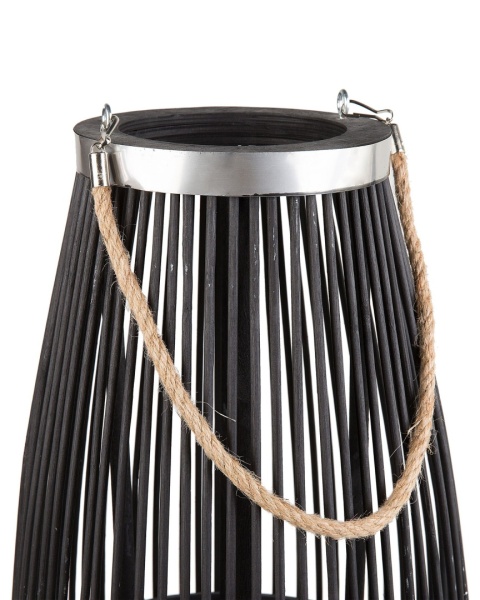 Beliani Lampion drewniany 84 cm czarny TAHITI Beliani Lampion drewniany 84 cm czarny TAHITI