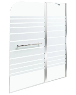 Beliani Parawan nawannowy TUAPI 140 × 100 cm srebrny z hartowanego szkła – 1 sztuka