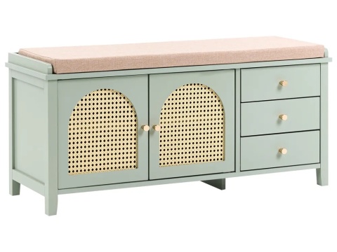 Beliani Szafka na buty BENDIGO z siedziskiem miętowa