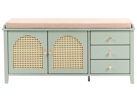 Beliani Szafka na buty BENDIGO z siedziskiem miętowa