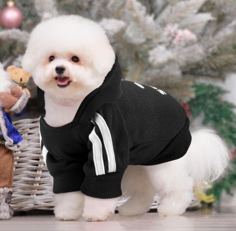 Bluza dla Psa "SUPERDOG" z Otworem na Smycz, Czarna (Rozmiar X-Large)