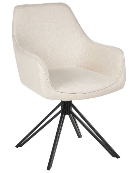 Krzesło Obrotowe do Jadalni Belaini JODAR, Jasnobeżowa Tkanina