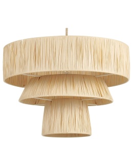 Lampa Wisząca Sufitowa Beliani CHAMBO Papierowa 45 cm Naturalna Styl Japandi