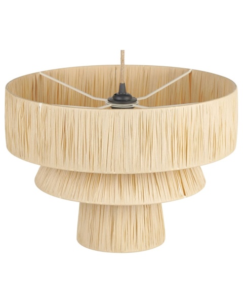 Lampa Wisząca Sufitowa Beliani CHAMBO Papierowa 45 cm Naturalna Styl Japandi