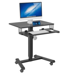 Mobilne Biurko Regulowane BONTEC (72-112 cm) – Praca Siedząco-Stojąca, Czarne