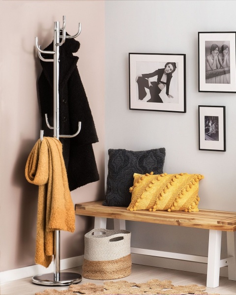 Stojak na Ubrania Wieszak Beliani TRENTON 175 cm Srebrny Stal Nierdzewna