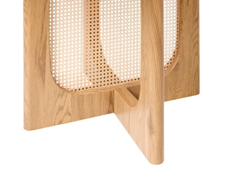 Okrągły Stół do Jadalni BELIANI KARLO 120 cm, Jasny Brąz z Rattanową Podstawą