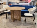 Okrągły Stół do Jadalni BELIANI KARLO 120 cm, Jasny Brąz z Rattanową Podstawą