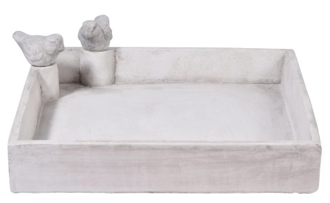 wadratowe Poidło i Kąpielisko dla Ptaków dobar® 29x29cm, Białe