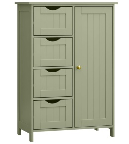 Szafka Łazienkowa VASAGLE Leśna Zieleń 55x30 cm – Komoda 4 Szuflady