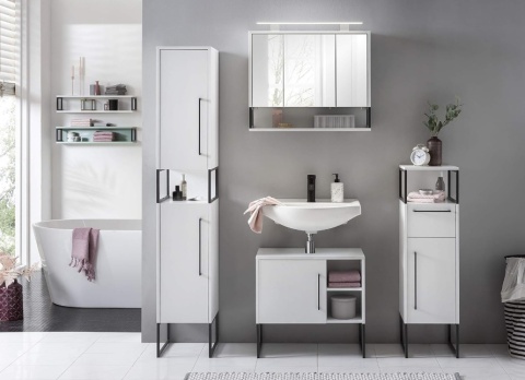 Szafka Łazienkowa Średnia SCHILDMEYER Limone – Biały Mat / Antracyt Stal