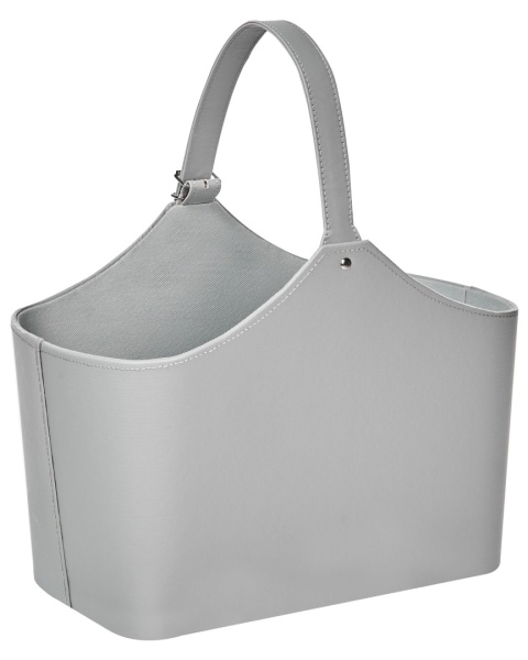 Ręcznie Robiony Kosz do Przechowywania Beliani ELAM, Szara Skóra Ekologiczna Ręcznie Robiony Kosz do Przechowywania Beliani ELAM, Szara Skóra Ekologiczna