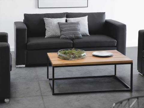 Beliani Sofa Helsinki – 3-osobowa, skóra naturalna, czarna, nowoczesna