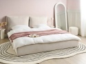 Łóżko tapicerowane Beliani BAJONNA 180 x 200 cm (EU Super King) Jasnobeżowe (Light Beige)
