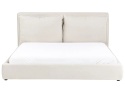 Łóżko tapicerowane Beliani BAJONNA 180 x 200 cm (EU Super King) Jasnobeżowe (Light Beige)