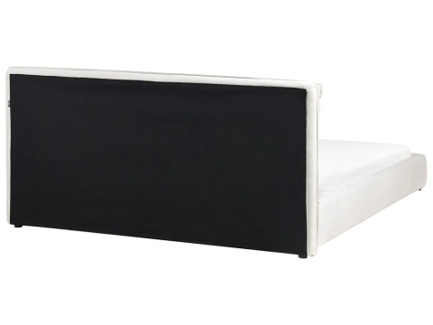 Łóżko tapicerowane Beliani BAJONNA 180 x 200 cm (EU Super King) Jasnobeżowe (Light Beige)