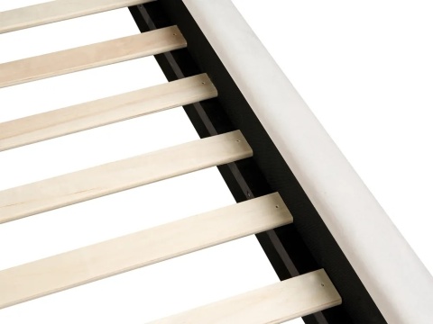 Łóżko tapicerowane Beliani BAJONNA 180 x 200 cm (EU Super King) Jasnobeżowe (Light Beige)