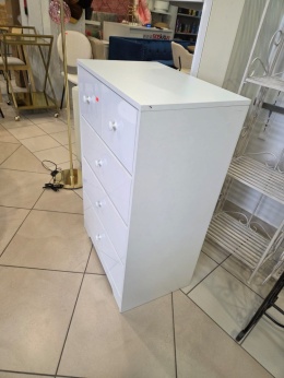 Beliani Komoda ALBERTA 5 szuflad Biała – Skandynawski Minimalizm