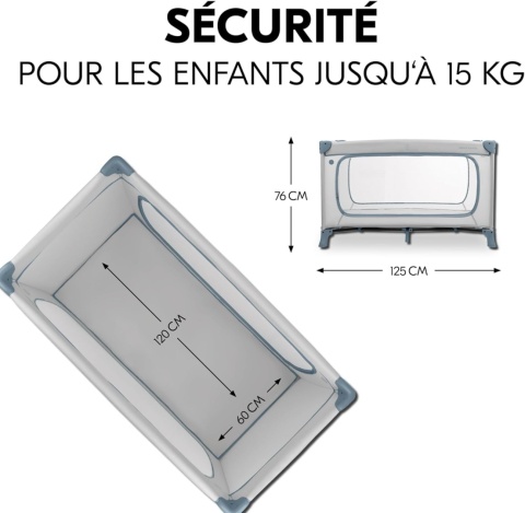 Łóżeczko turystyczne hauck Dream N Play Plus Dusty Blue składane 0–15 kg