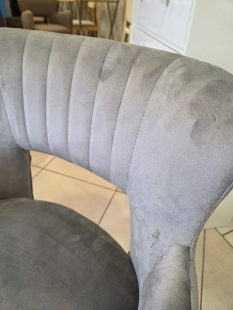 Beliani SANILAC Zestaw 2 krzeseł do jadalni Welur szary