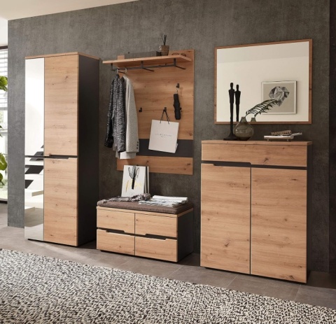 Szafka na Buty z Siedziskiem Stella Trading MEMPHIS – Dąb Artisan / Grafit