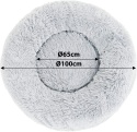 Lionto legowisko donut dla psa i kota Ø100 cm, jasnoszare, puszyste z pluszu